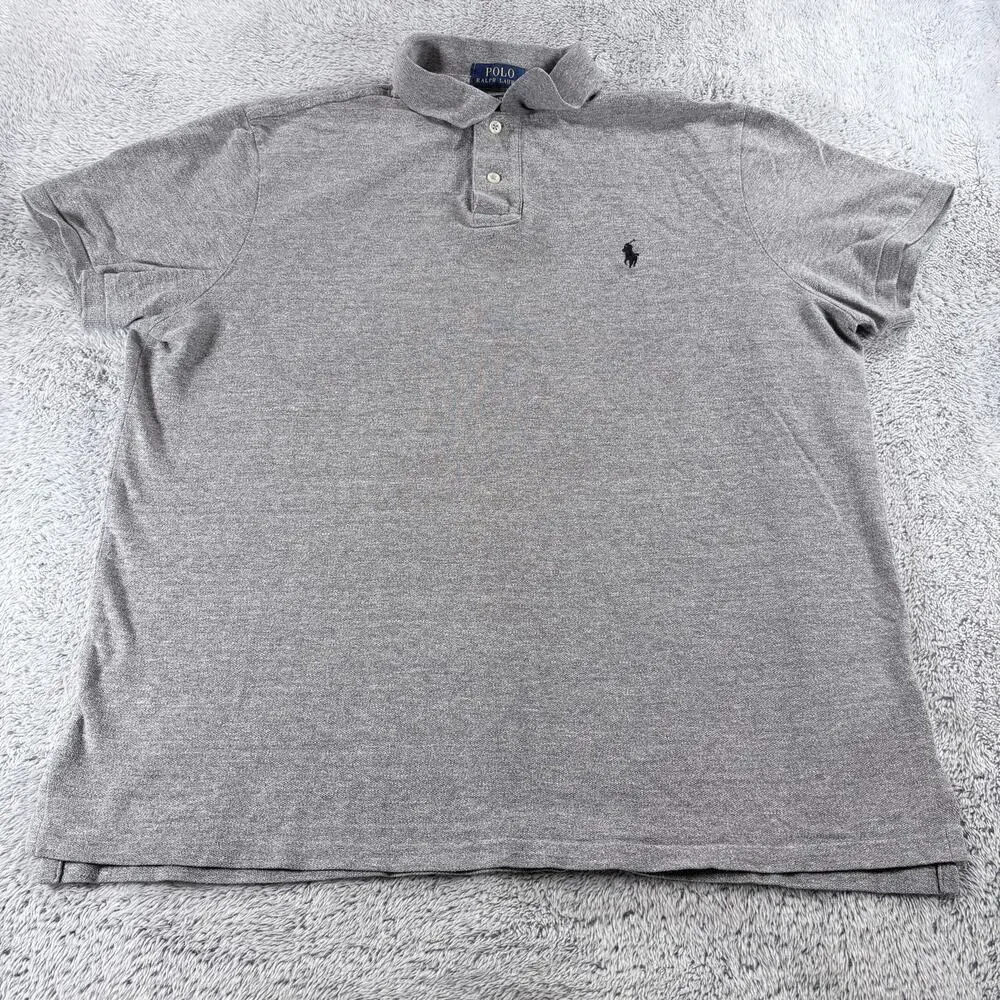 Polo Ralph Lauren Custom Slim Fit Gray Short Sleeve Shirt Sz L